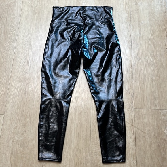 SPANX faux patent leather leggings black SIZE XL 1295 - Picture 6 of 9